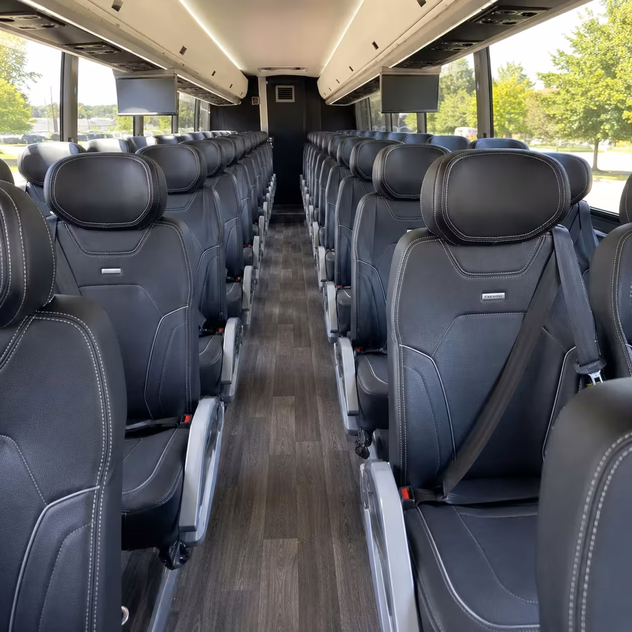 56 passenger charter bus inside
