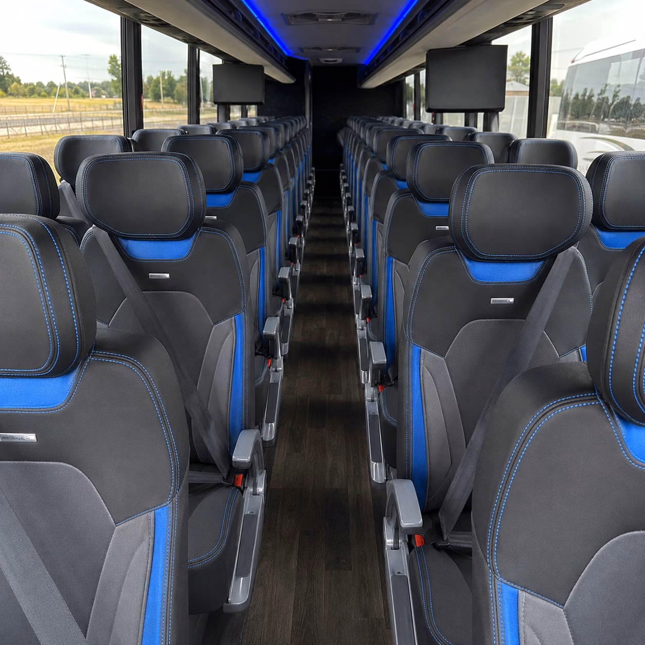 56 passenger charter bus interior